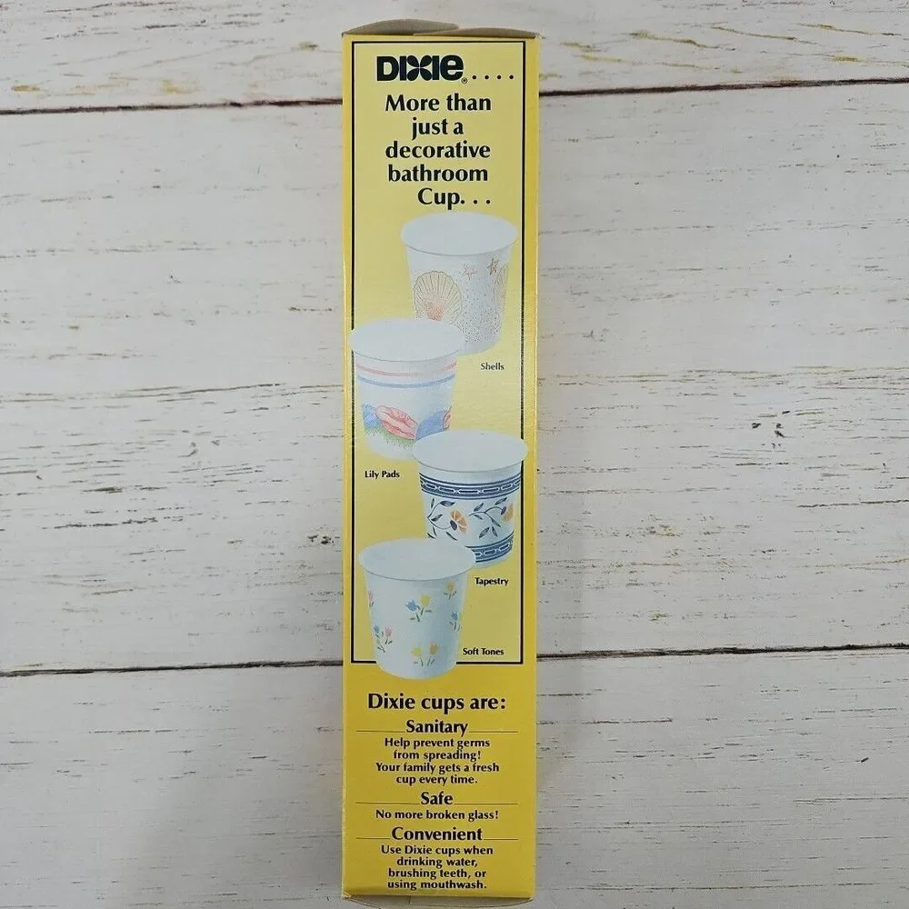 Vintage 1986 Dixie Bathroom 3 oz Cups 100 Tulips Flowers Soft Tones New Sealed‎